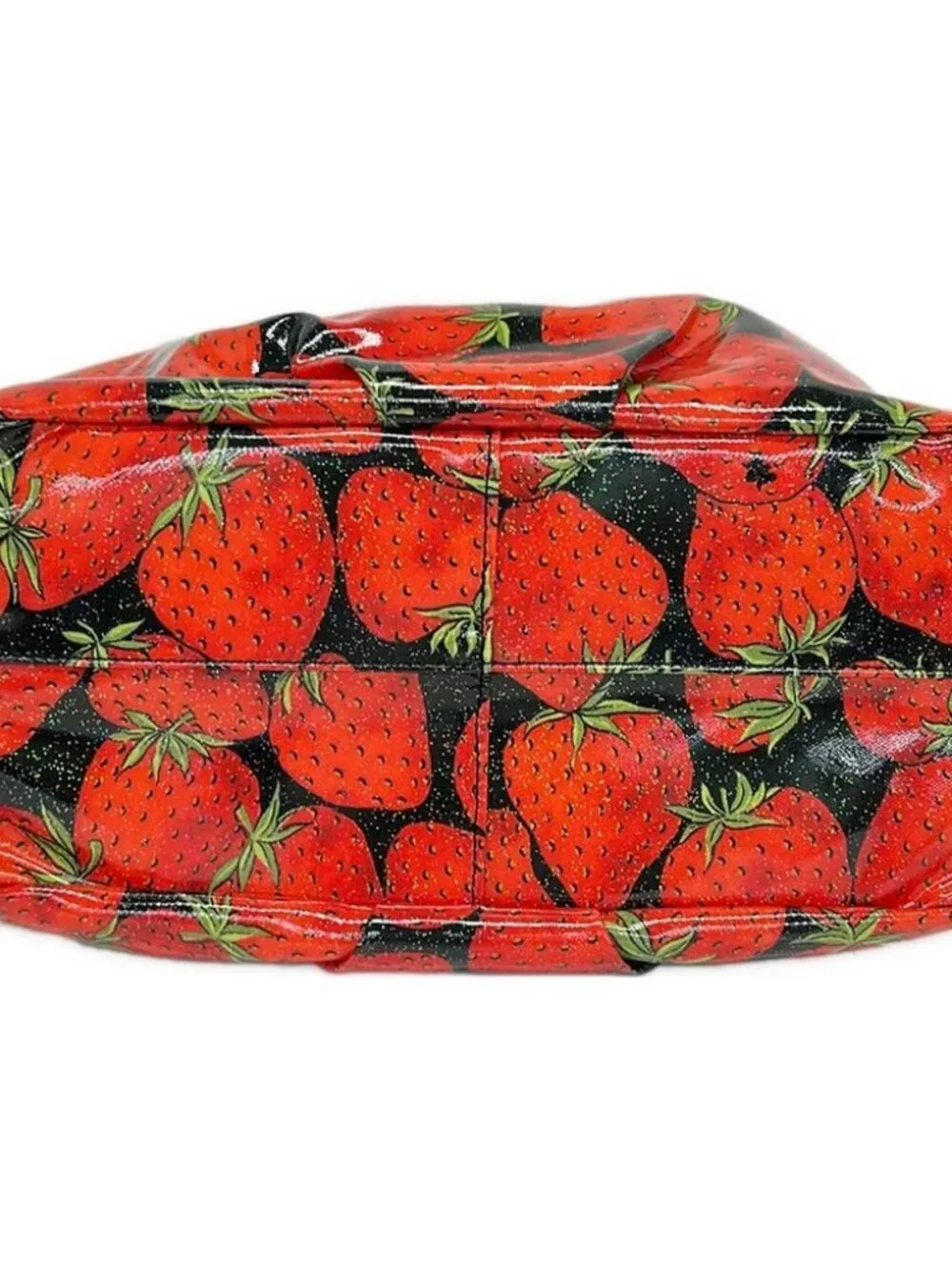 ThinkBee Black Red Green Coated Canvas Handbag